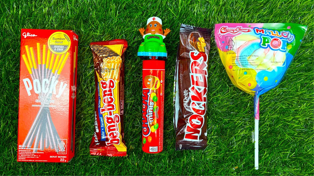 ASMR Most Popular Candys / some lots of colorful rainbow lollipop candy / unpacking chocolate eat