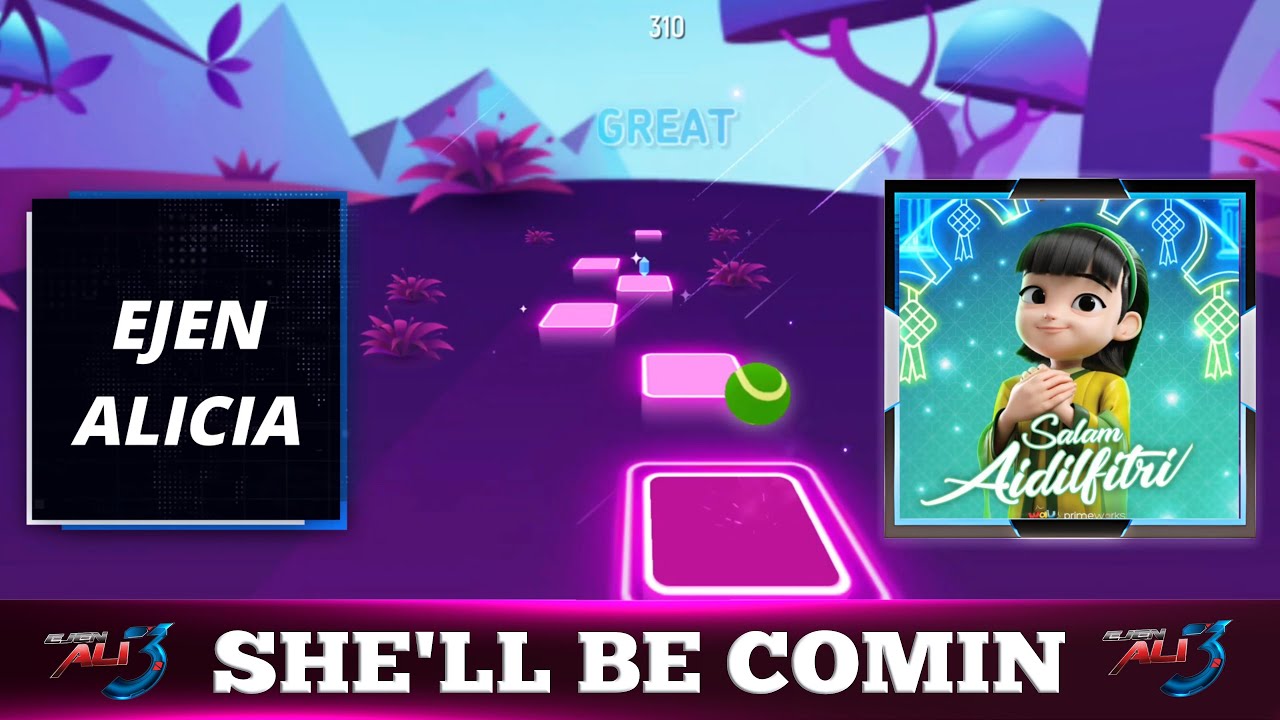 Tiles Hop: EDM Rush! - SHE'LL BE COMING AROUND THE MOUNTAIN (Cover Parody) Ejen Ali Characters!!!