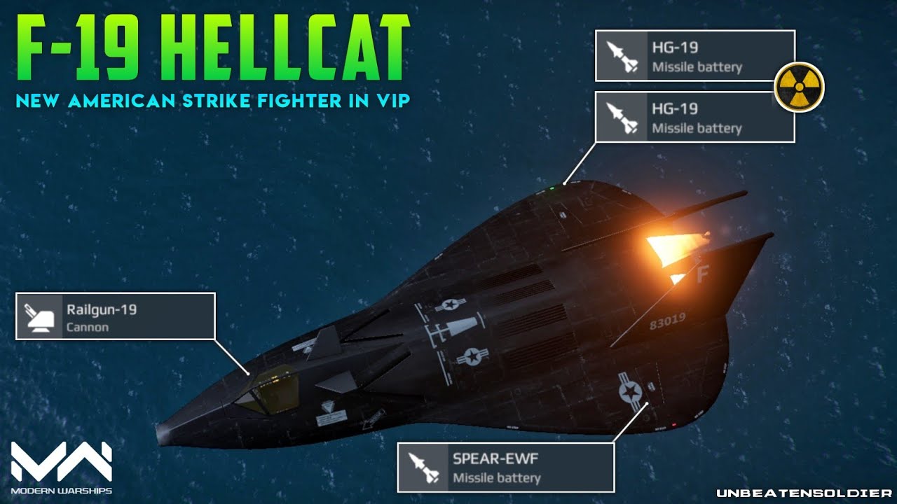 Modern Warships : F-19 Hellcat Strike Fighter 🇺🇸  in April VIP Battlepass || Alpha Test || MW