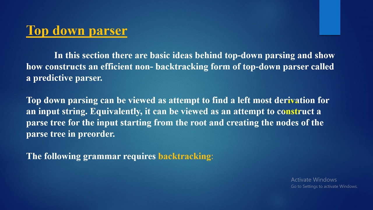top down parser