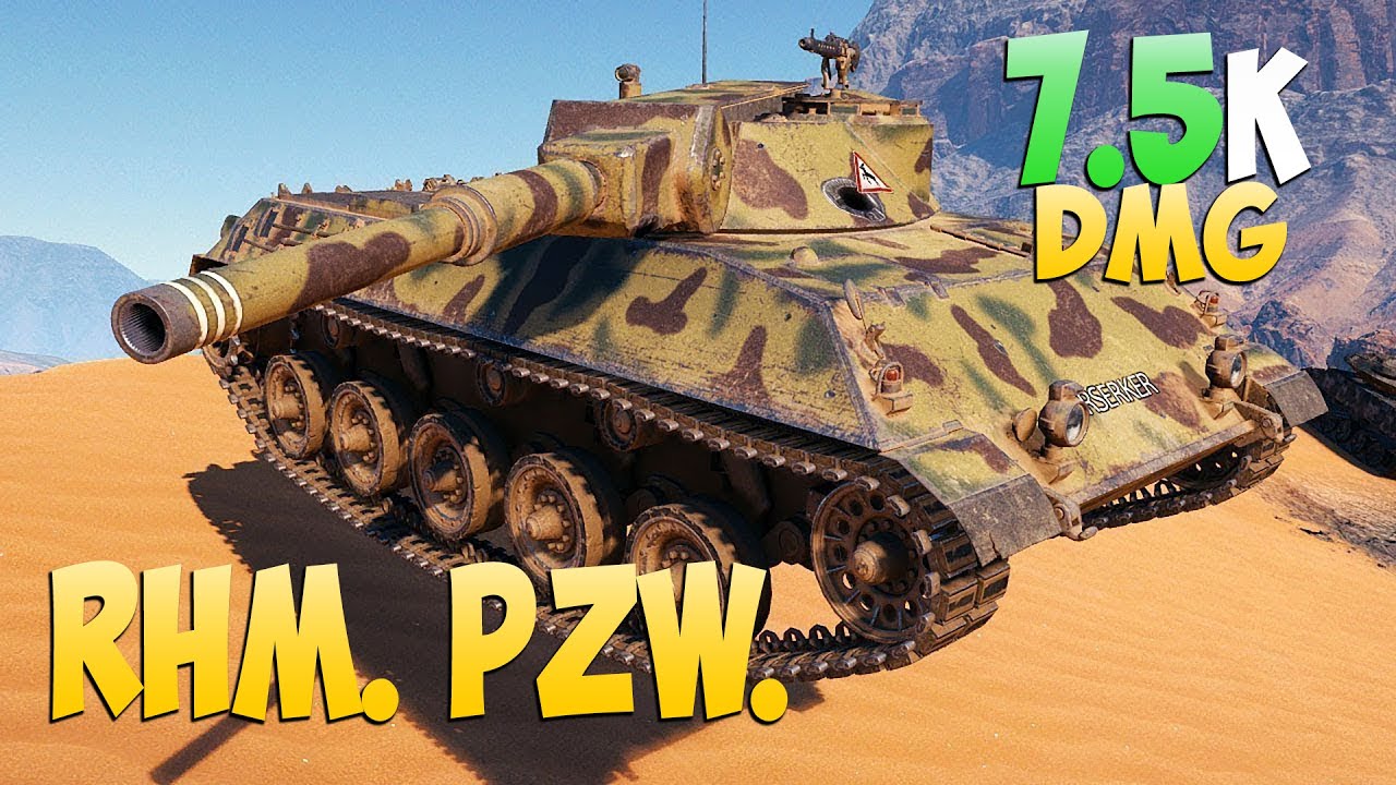 Rhm. Pzw. - 3 Фрагов 7.5K Урона - Самый слабый! - Мир Танков