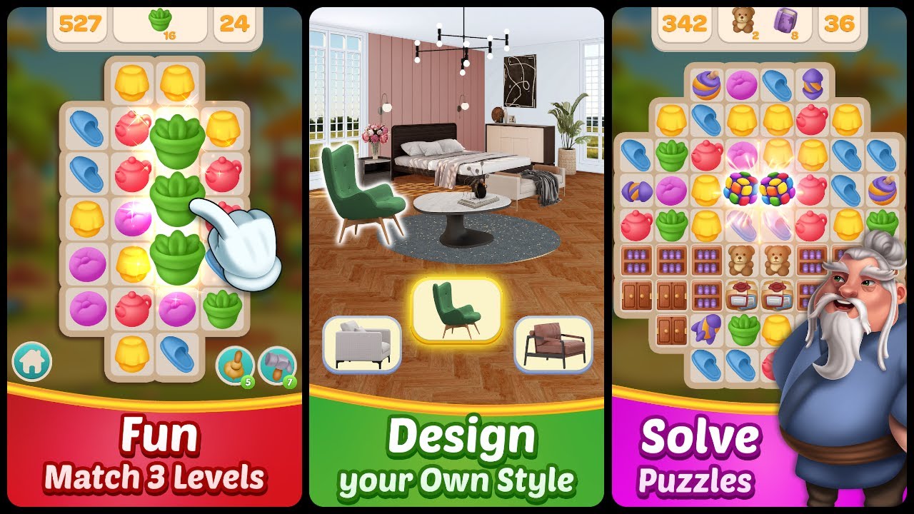 Zen Master: Match 3 & Decorate Mobile Game | Gameplay Android