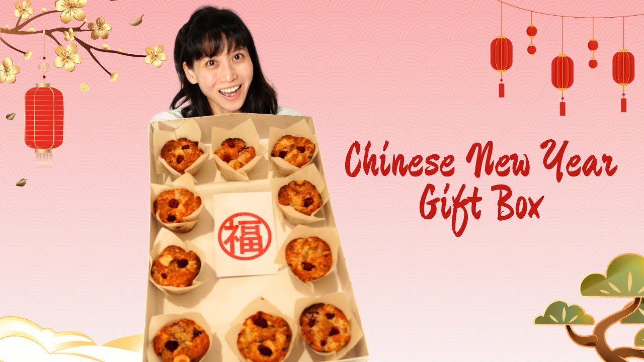 I Turned Easy Bakery- Style Muffins into Chinese New Year Gift Box | Raspberry White Chocolate