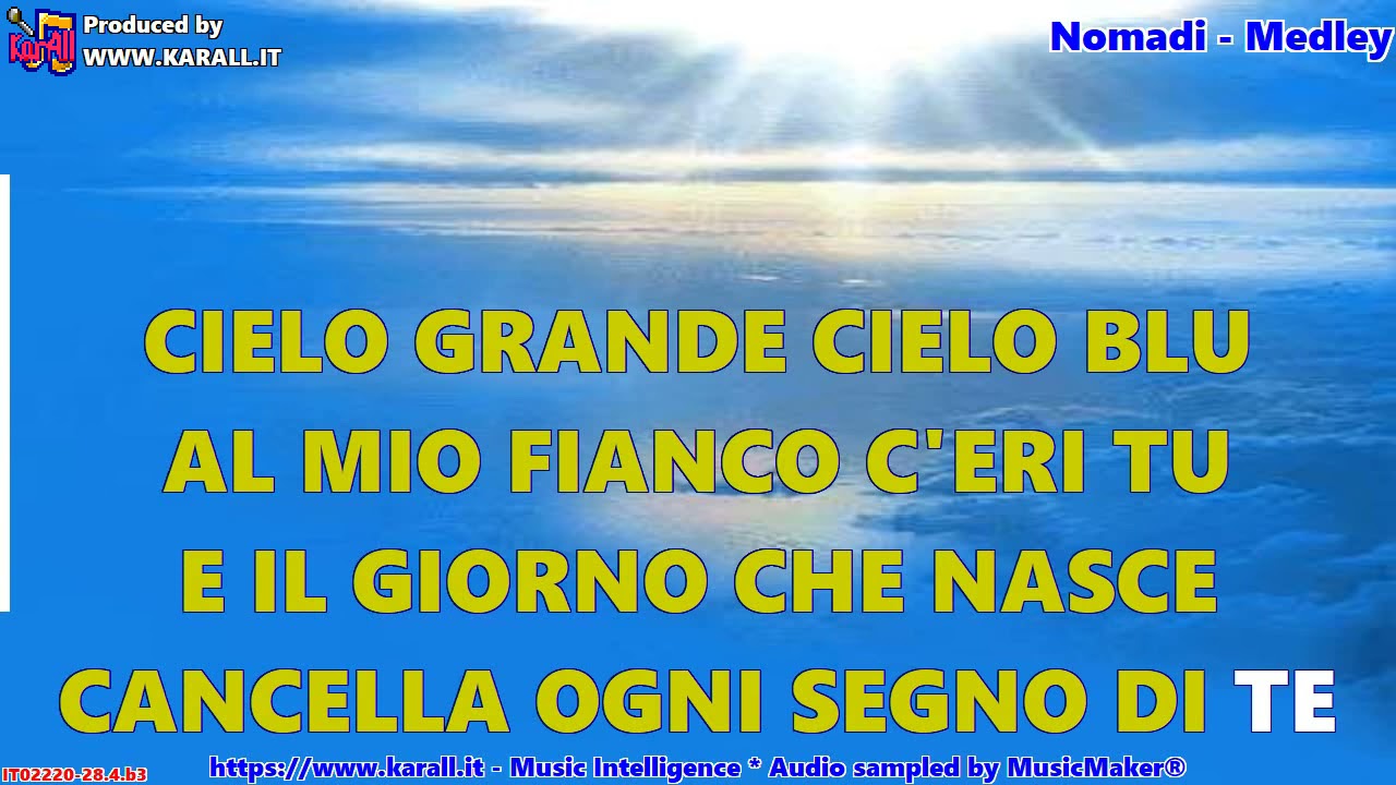 Nomadi - Medley (Karaoke) - Io vagabondo, Un giorno insieme, Un pugno di sabbia