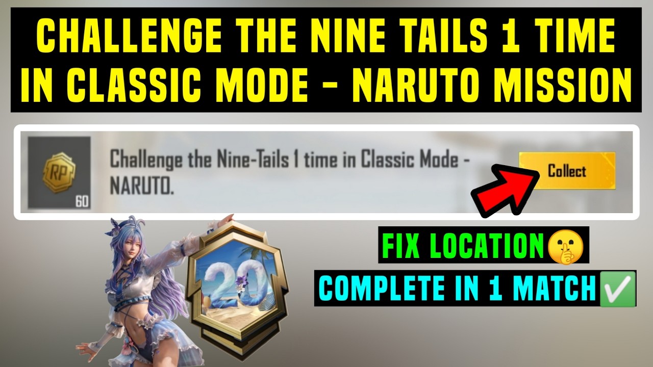 CHALLENGE THE NINE TAILS 1 TIME IN CLASSIC MODE NARUTO / BGMI A20 RP WEEK 2 MISSION