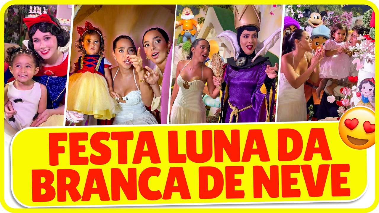 FESTA LUNA DA BRANCA DE NEVE, GALINHAGEM DAS LINHAS, MI, MÁ E PA JUNTAS 😍 #mirellasantos