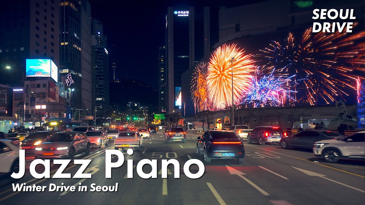 Winter Drive in Seoul - Cross the River, Into the Soul | Lo-fi Jazz Piano (Myeongdong, Gangnam)