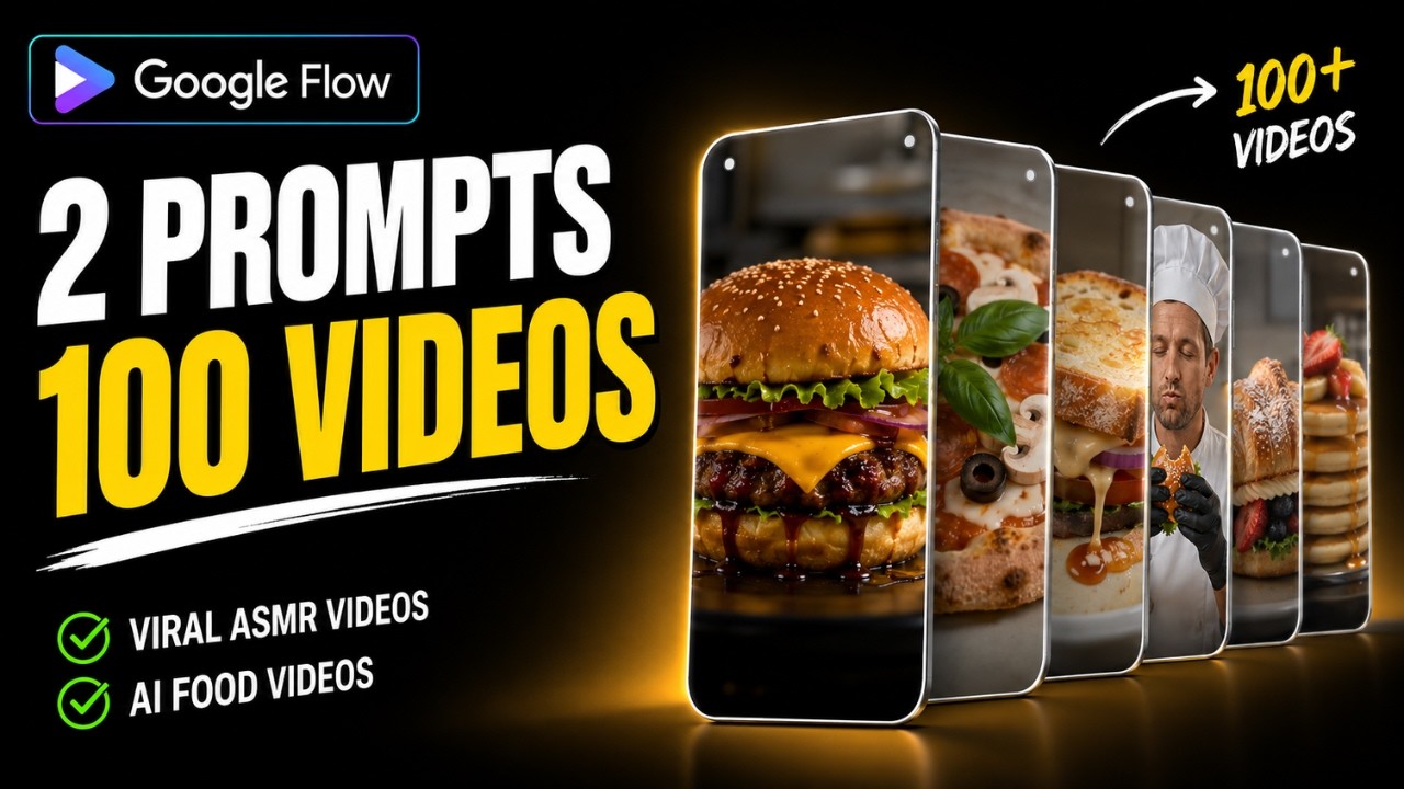 Google Flow AI Tutorial | Create Viral Food ASMR Videos with Just 2 Prompts (Beginner Friendly)