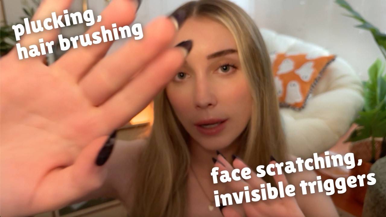 The BEST ASMR Triggers (plucking, hair brushing, face scratching, invisible tapping)