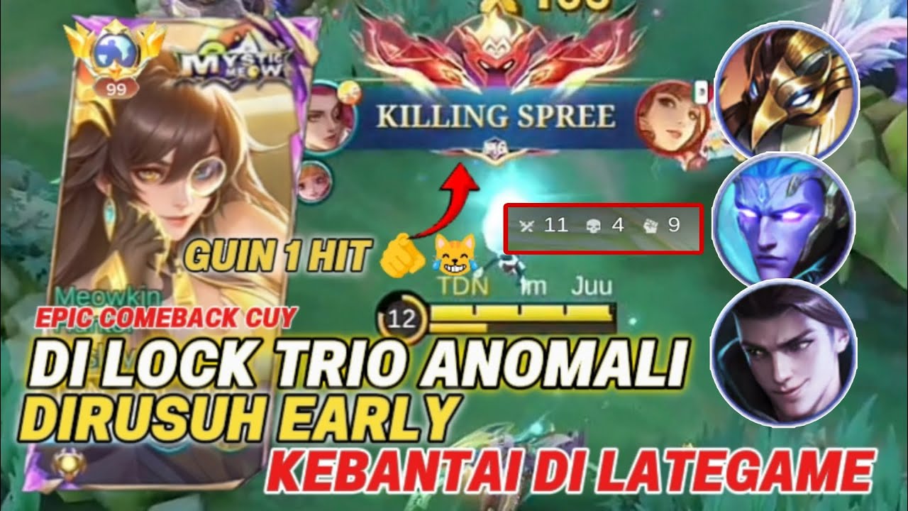 SOLO RANK KETEMU TRIO ANOMALI, DI GANK HABIS HABISAN, APAKAH BAKALAN COMEBACK? - MLBB