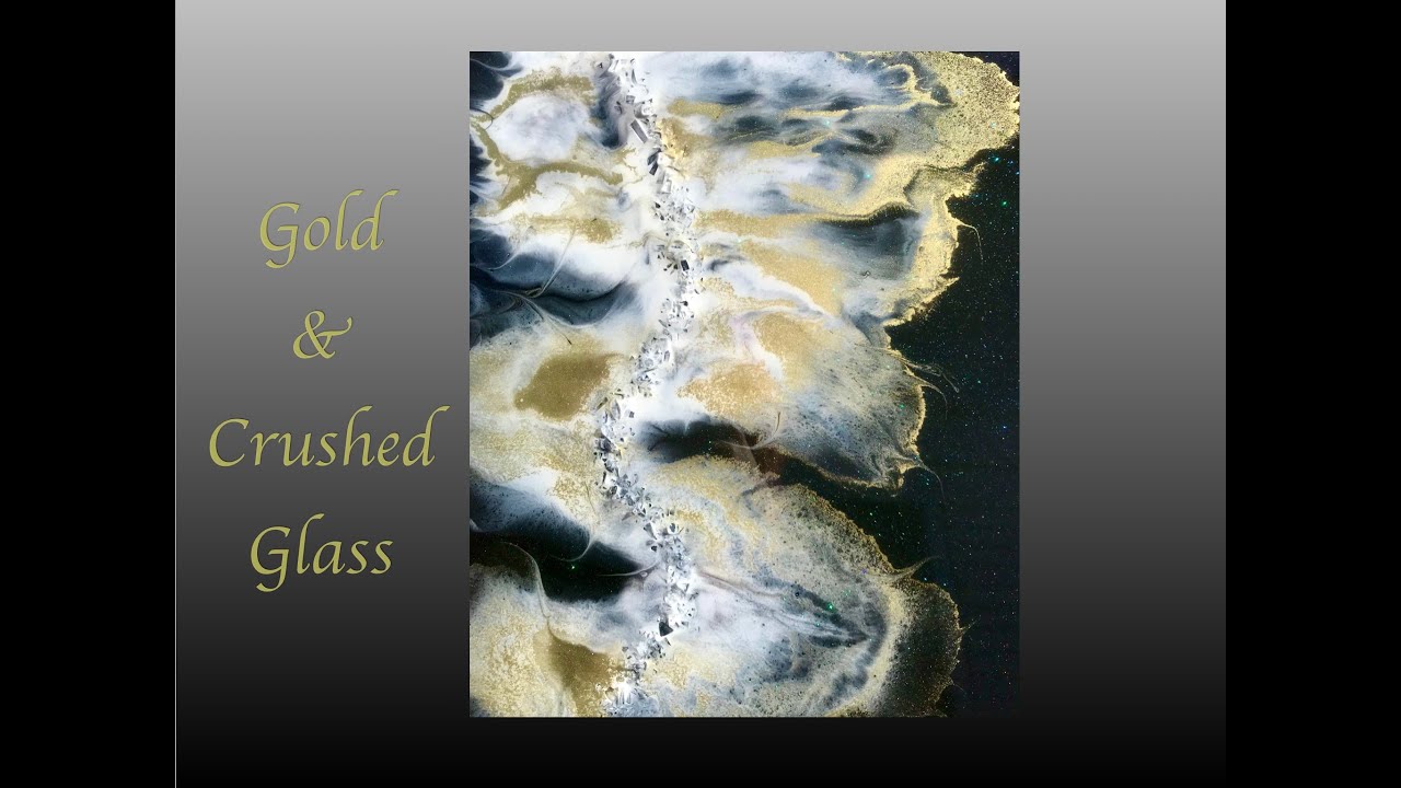 Resin Art Crushed Glass & Gold Alcohol Ink Embellishments in Resin