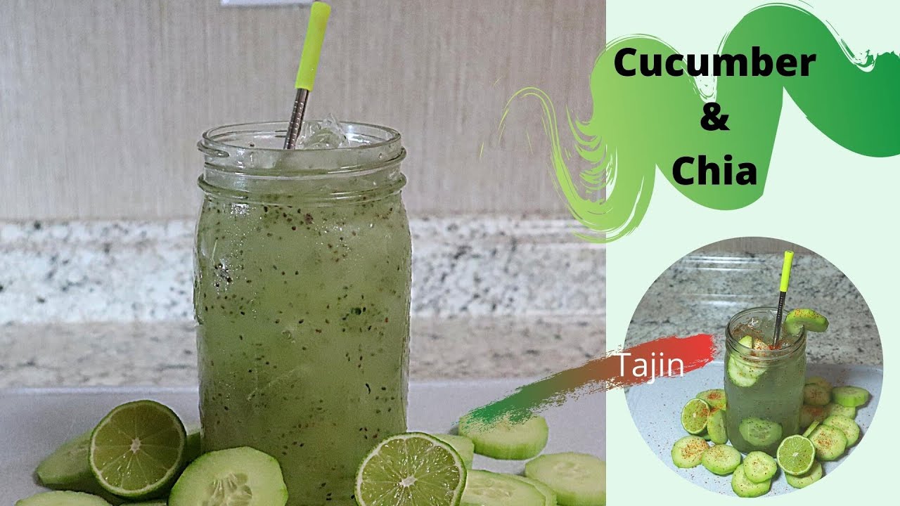 Cucumber Lime & Chia Agua Fresca - Agua de Pepino Limon y Chia