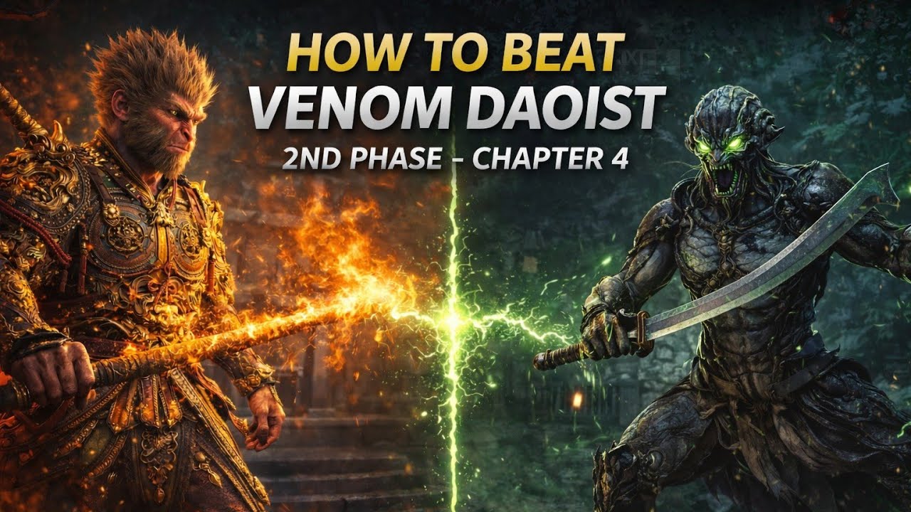 How to beat Venom Daoist 2nd phase 🔥 in Chapter 4 l Black Myth Wukong l Playstation 5