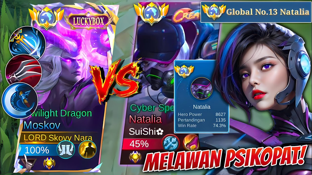 LAGI NYOBAIN MOSKOV CRITICAL MALAH NABRAK GLOBAL NATALIA No.13! WR 74%!! MATCH PERTARUHAN MMR ~ MLBB