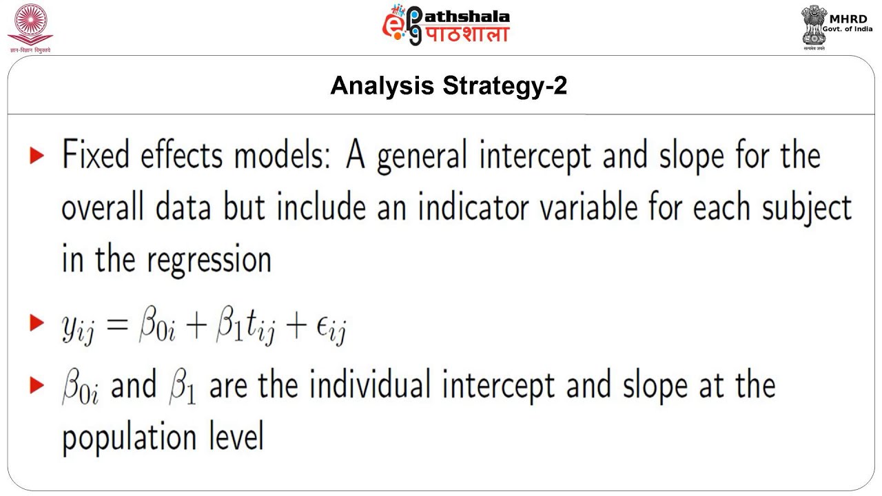 The linear mixed model for Longitudinal Data Analysis - l