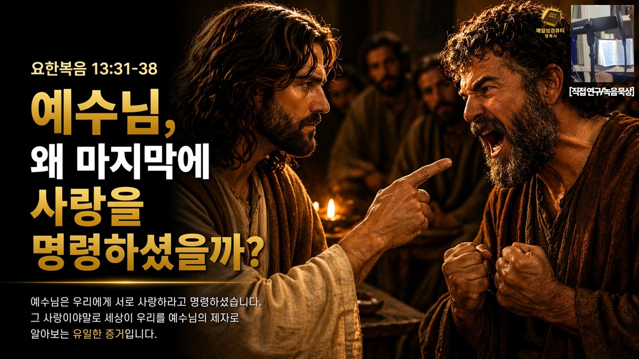 예수님, 왜 마지막에 사랑을 명령하셨을까? | 요한복음 13:31-38 | 매일성경큐티