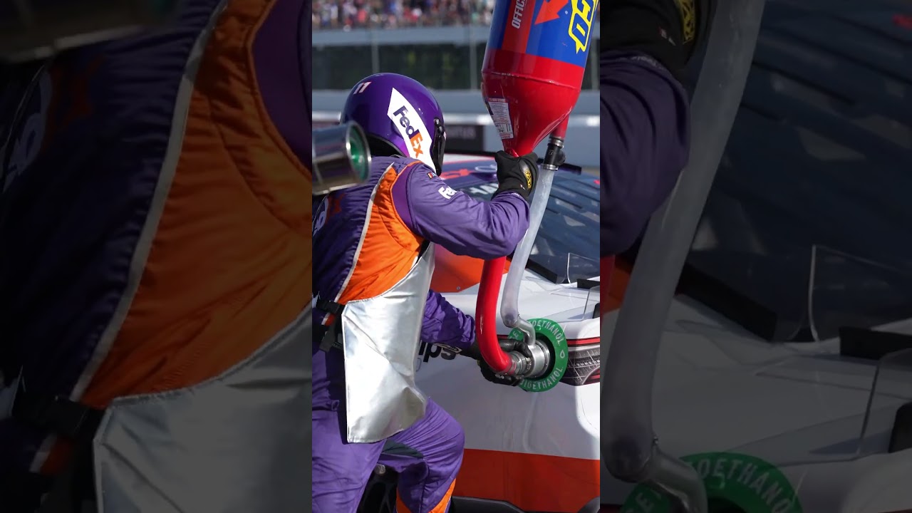 Fueling up in just over ten seconds 🥵#NASCAR #racing #fuel #shorts
