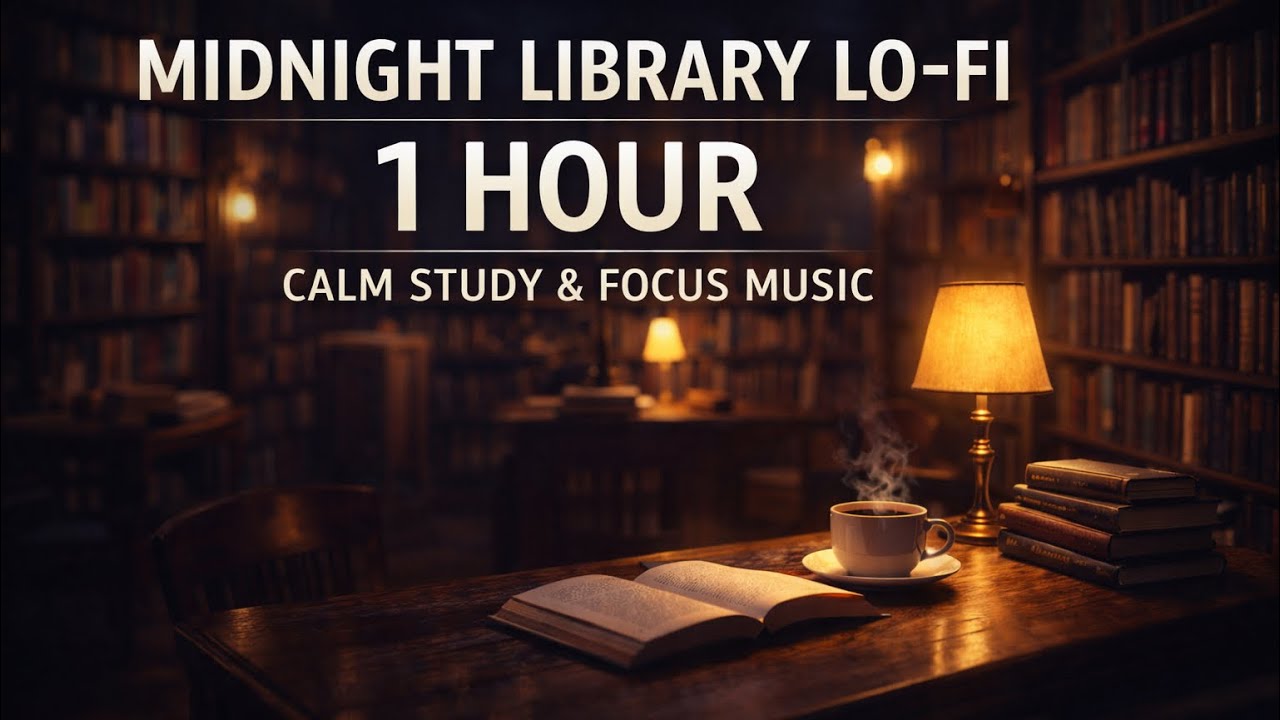 Midnight Library Lo-Fi 📚 1 Hour Deep Focus Study Music | Quiet Hours