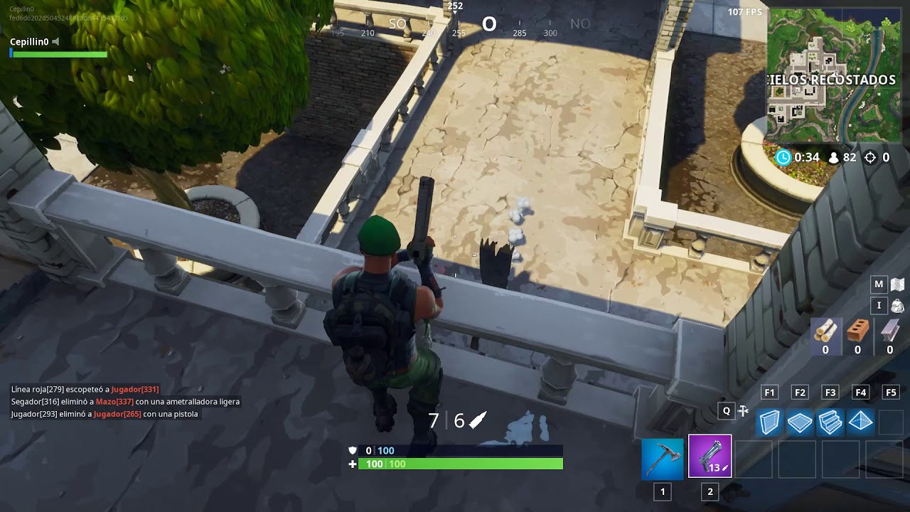 Kill con ca&ntilde;on de mano- Fortnite