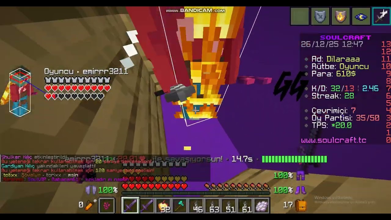 SoulCraft KillMontage sezon2 #6 dc de klan alım ve gear çekilişi olucaktır