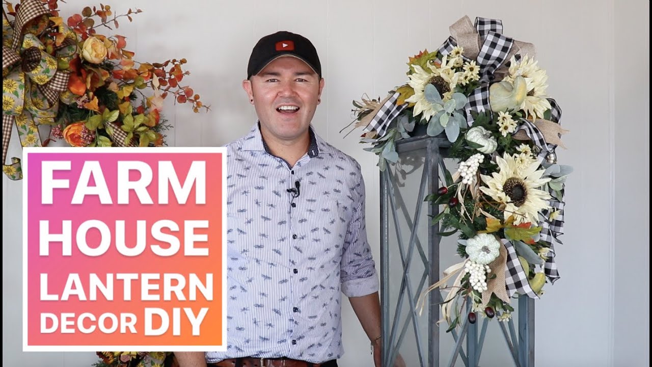 HOW TO DECORATE A LANTERN FOR FALL ( Farmhouse Style Decor )