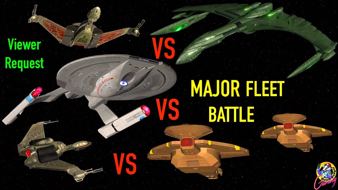 Akira Class & 2 Klingon K'Vorts VS Valdore Class & 2 Galors - Both Ways - Star Trek Starship Battles