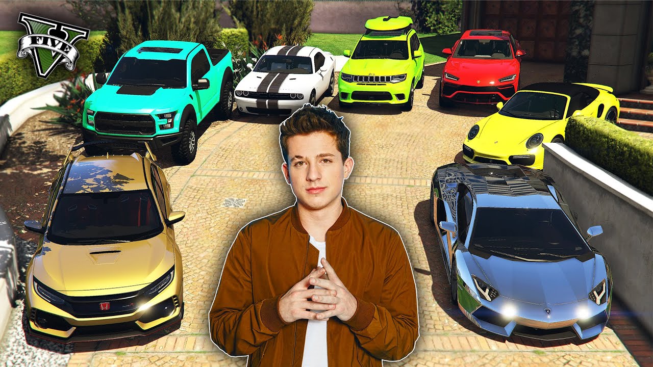 GTA 5 - Stealing CHARLIE PUTH Luxury Cars with Michael! | (Real Life Cars)
