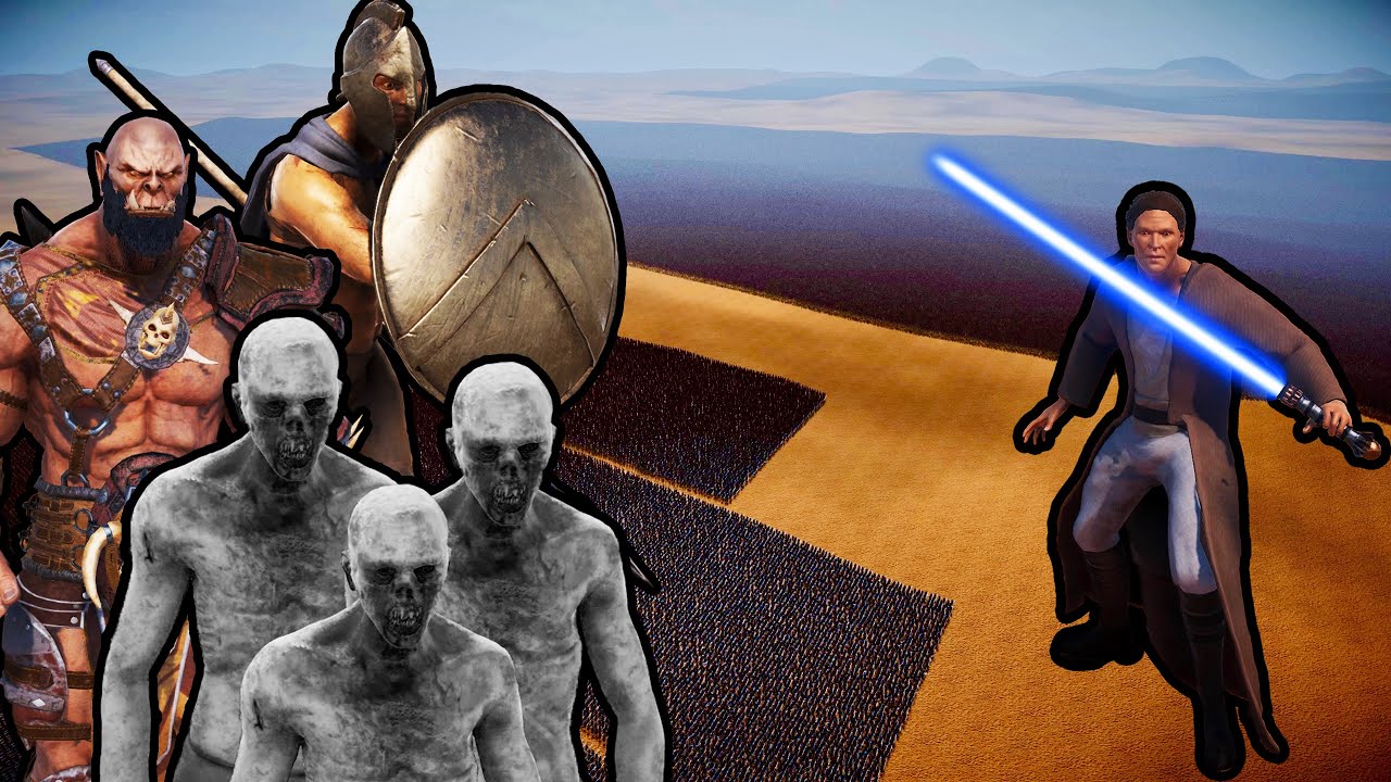 15 MILLION ZOMBIES, ORCS, SPARTANS vs 100,000 JEDI + 100,000 AMERICAN SOLDIER ASSAULT | UEBS 2
