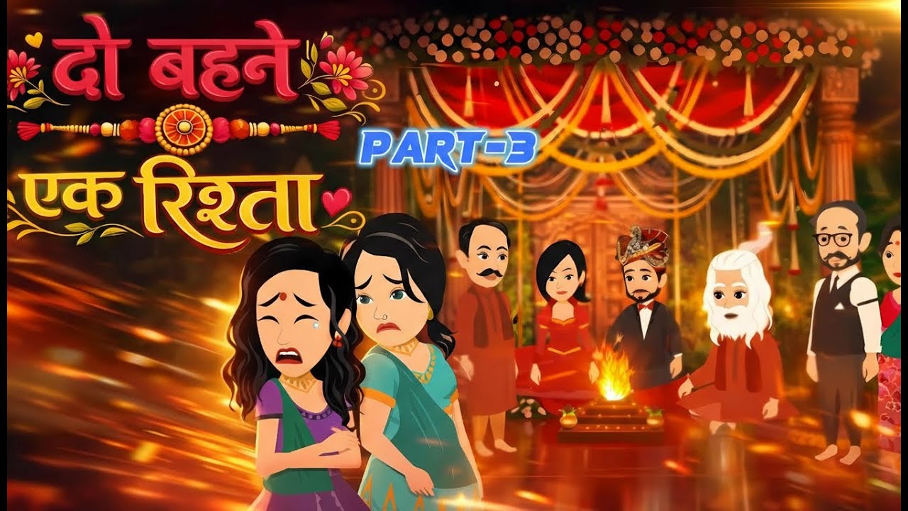दो बहने एक रिश्ता | PART 3 | Do Behne Ek Rishta | Emotional Sister Story | Moral Cartoon Kahani |