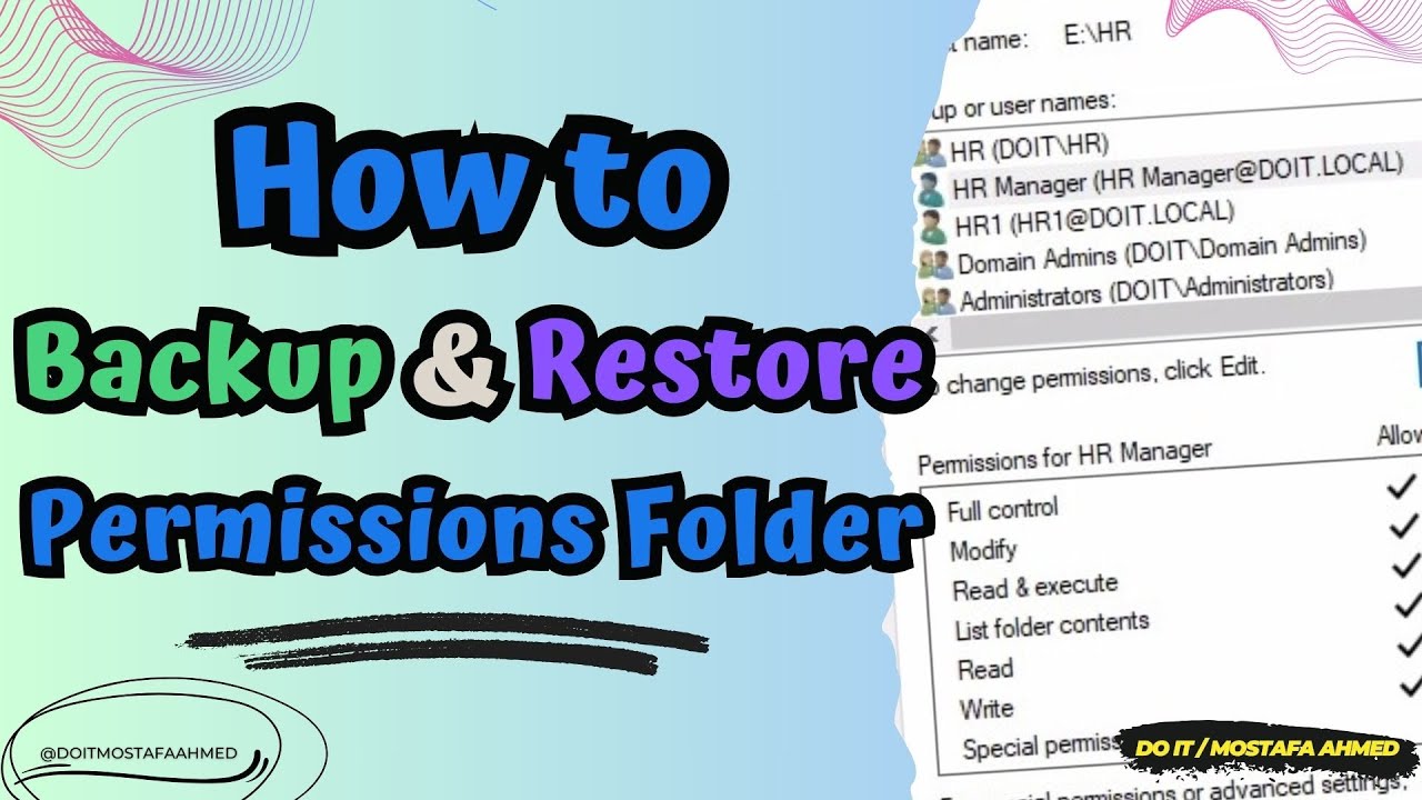 How to Backup and Restore NTFS Permissions of Folders in Windows #doit_mostafa