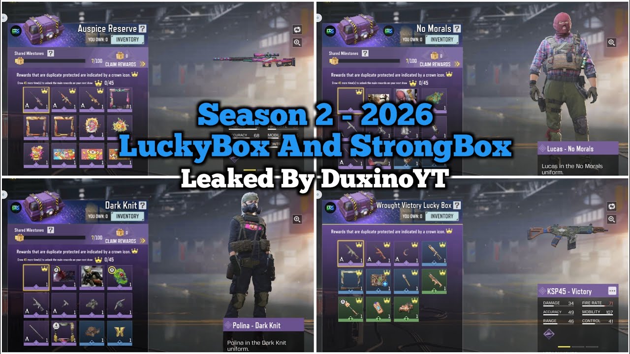 New Season 2 - 2026 LuckyBox And StrongBox Showcase - S2 Leaks CODM