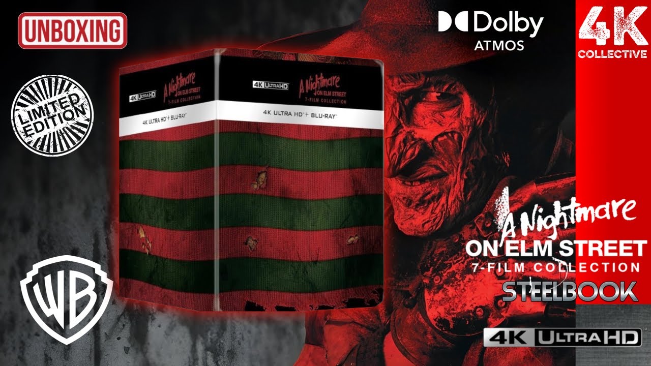 A Nightmare On Elm Street 7 Film 4K UltraHD Blu-Ray Limited Edition Steelbook Collection Unboxing
