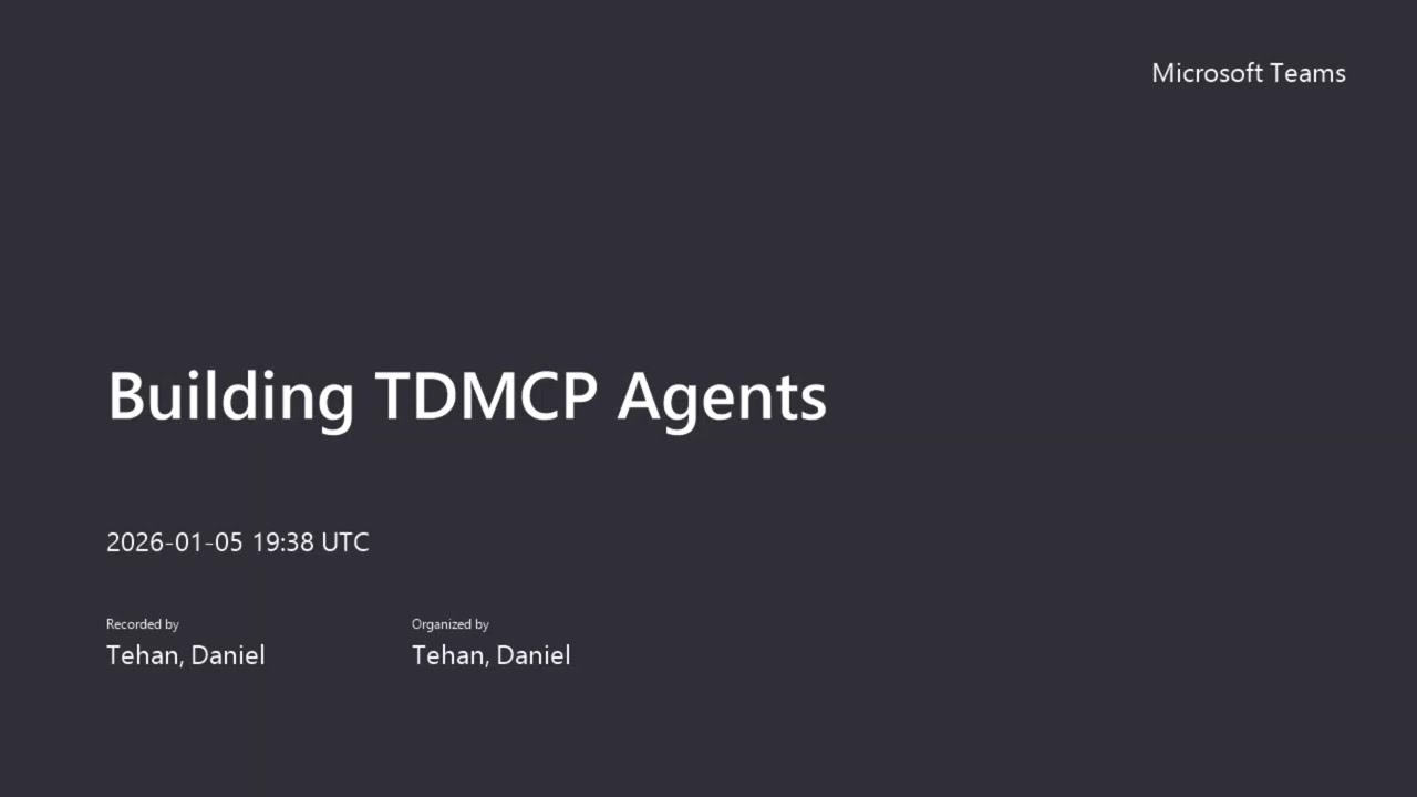 Building TDMCP Agents