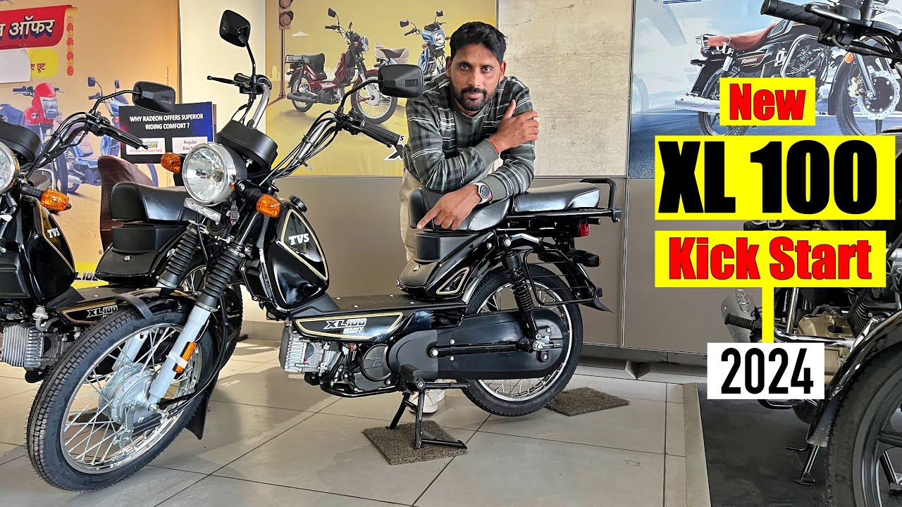 New Tvs XL 100 Kick Start 2024 Model  Price Mileage New Update Full Review