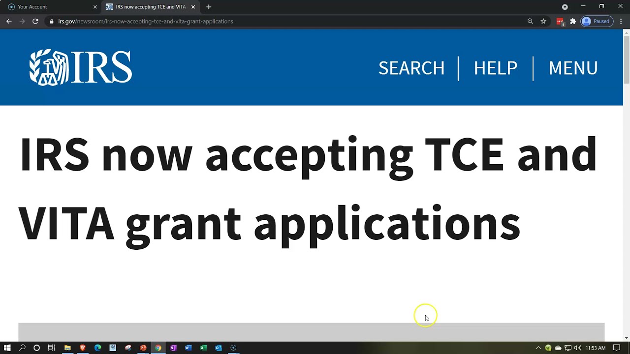 IRS now accepting TCE and VITA grant applications