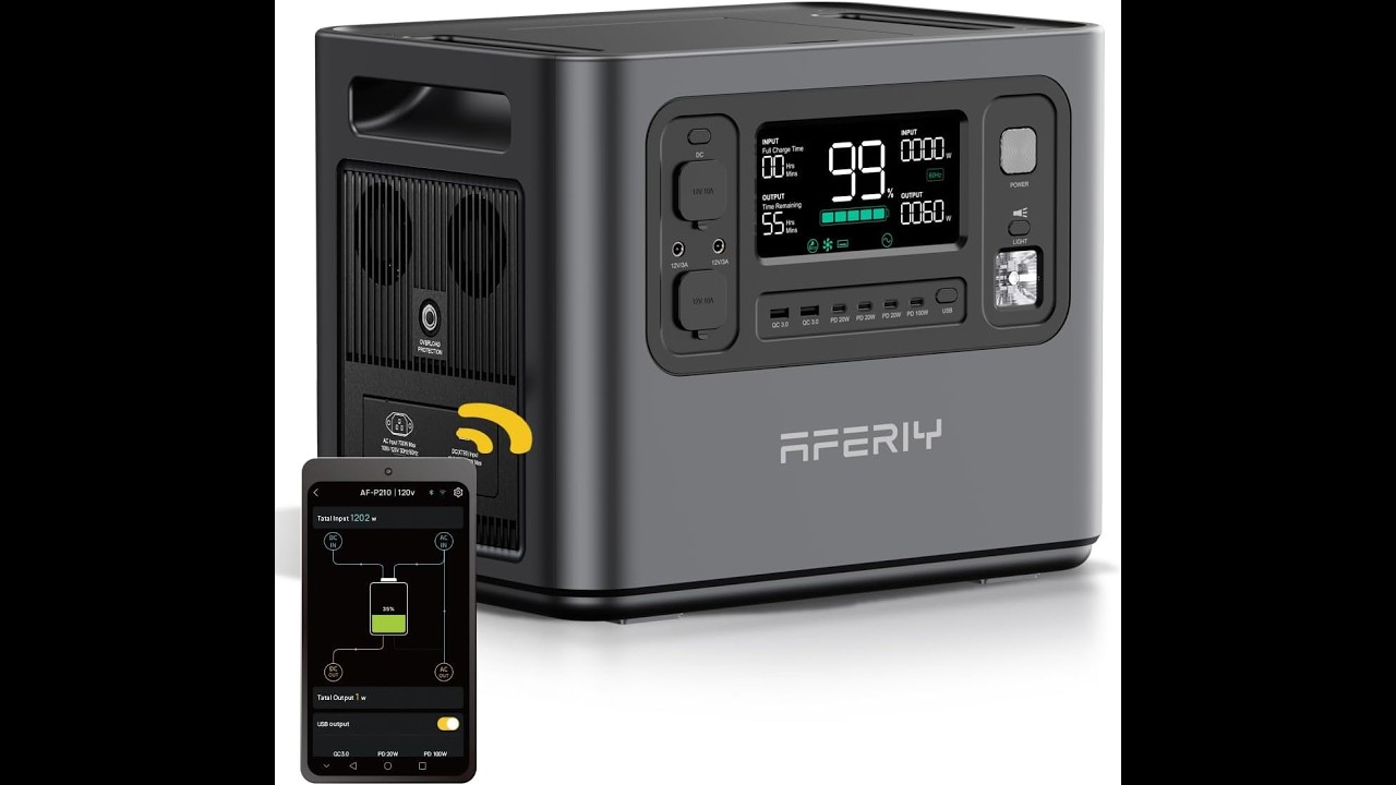 Review: AFERIY P210 Portable Power Station – 2400W Peak 4800W, LiFePO4 Battery