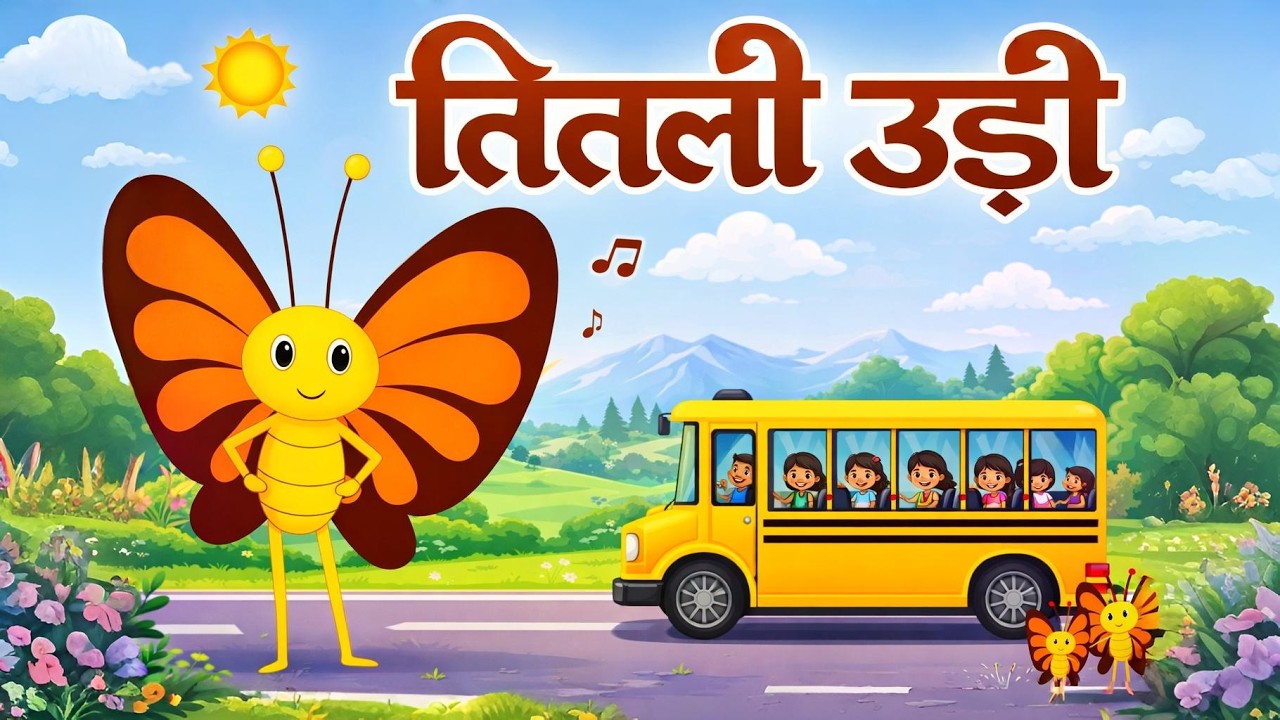 Titli Udi Bus Me Chadhi - तितली उड़ी | Hindi Rhymes For Childrens | Nursery Rhymes