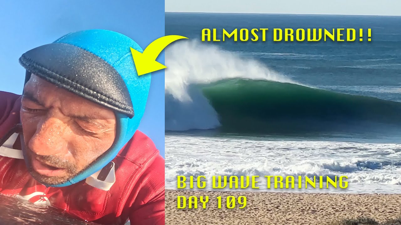 SURFING NAZARE SCARIEST WAVES OF MY LIFE - BIG WAVE TRAINING DAY 109