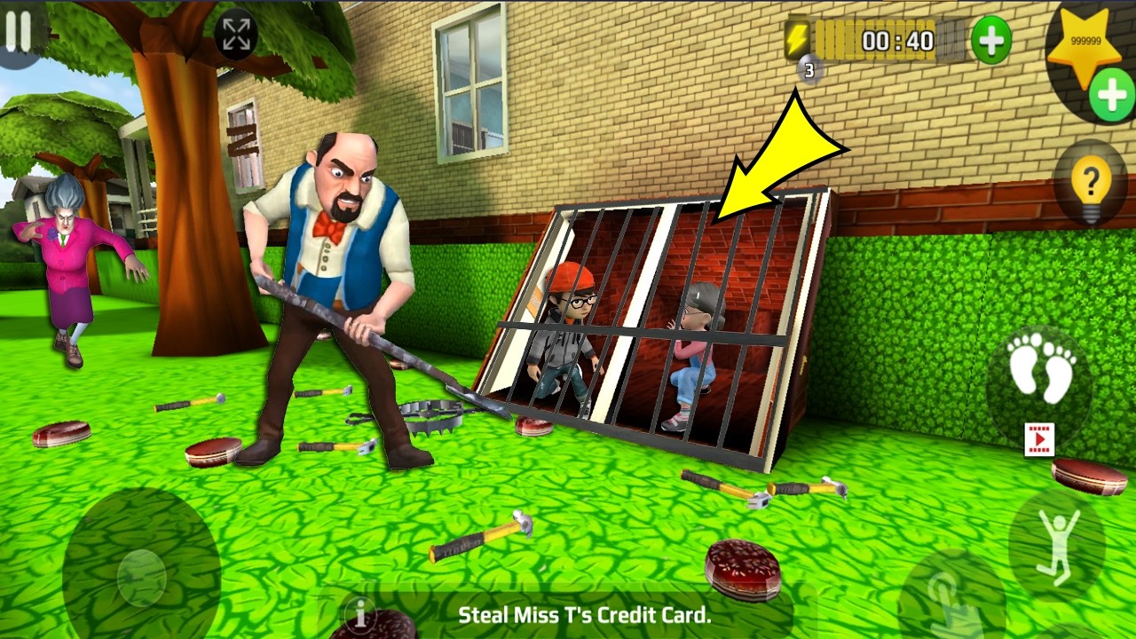 Scary Teacher 3D - New updater, troll Miss T fell face down so fun everyday part 6015#scaryteacher3d