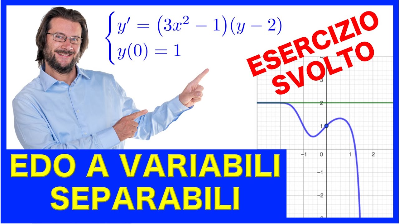 Problema di Cauchy con equazione differenziale a variabili separabili, esercizio svolto