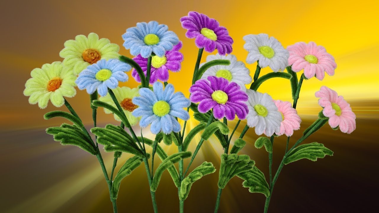 Daisy made from velvet ribbon - The simplest way to make a Daisy-Handmade DIY.