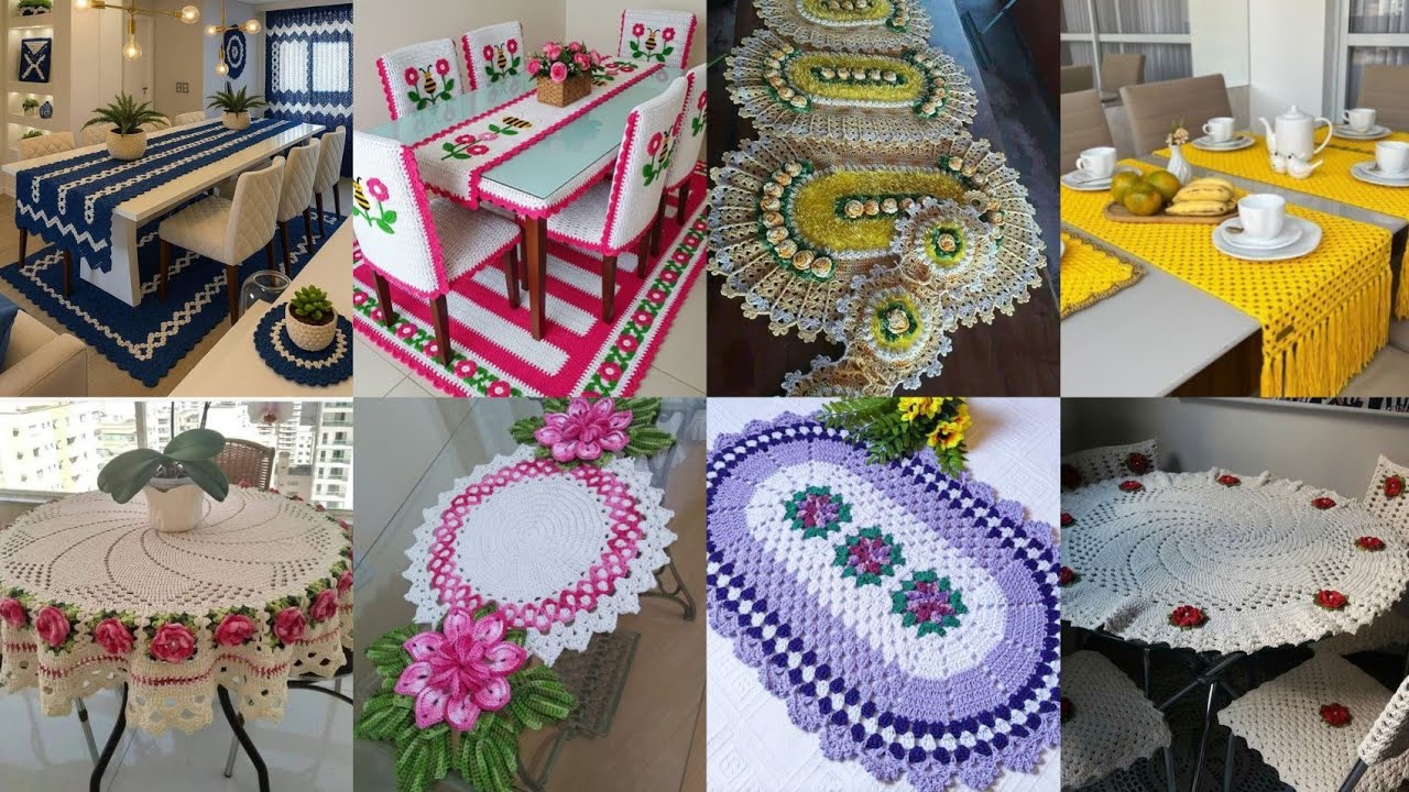 Latest and trending crochet table runner and mats//crochet circular and rectangular table runners 