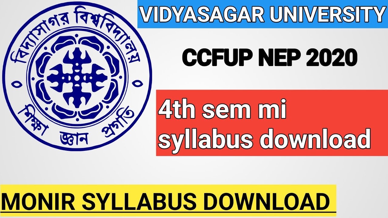Vidyasagar University 4th Sem MI Syllabus Download | CCFUP NEP 2020 |