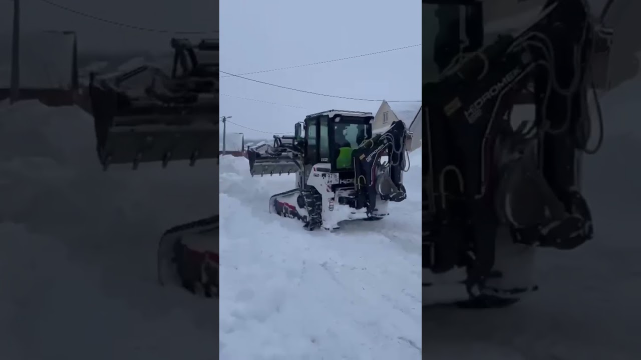 Чистим снег после апокалипсиса Hidromek 62t