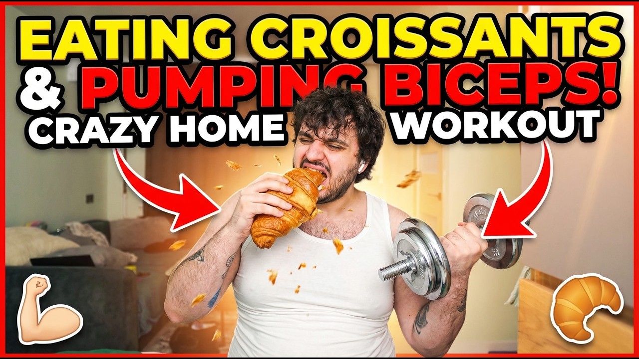This Fat Guy Eats Croissants and Trains Biceps (Gainer, Stuffed Belly, Weight Gain)