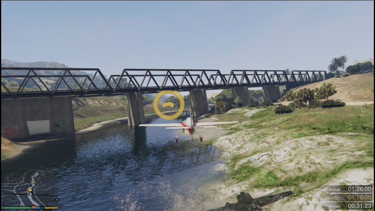 GTA 5. Part 493 - Stunt Plane Time Trials - Bridge Binge - Silver Medal