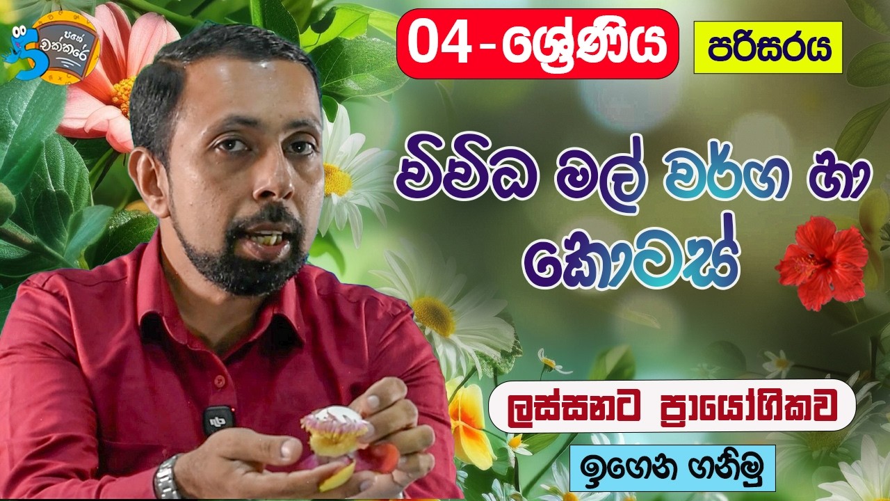 🌼 04 ශ්‍රේණිය පරිසරය - මල් වර්ග සහ කොටස් | 5 Pahe Chakkare | 5 Shreniya Wasara Parisaraya