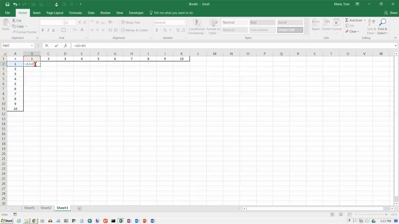 Excel 2016 Formulas: Mixed Cell References