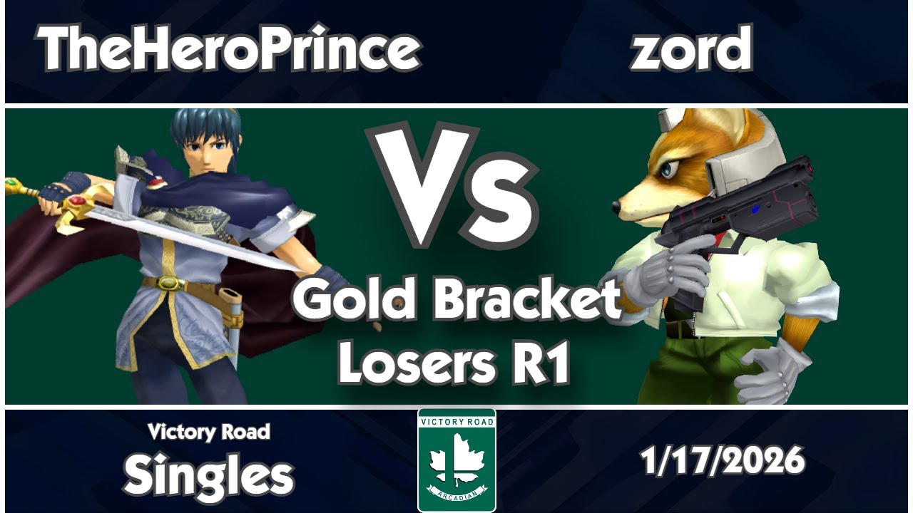 Victory Road - TheHeroPrince (Marth) vs zord (Fox) Melee Singles Top 24 (Losers R1)