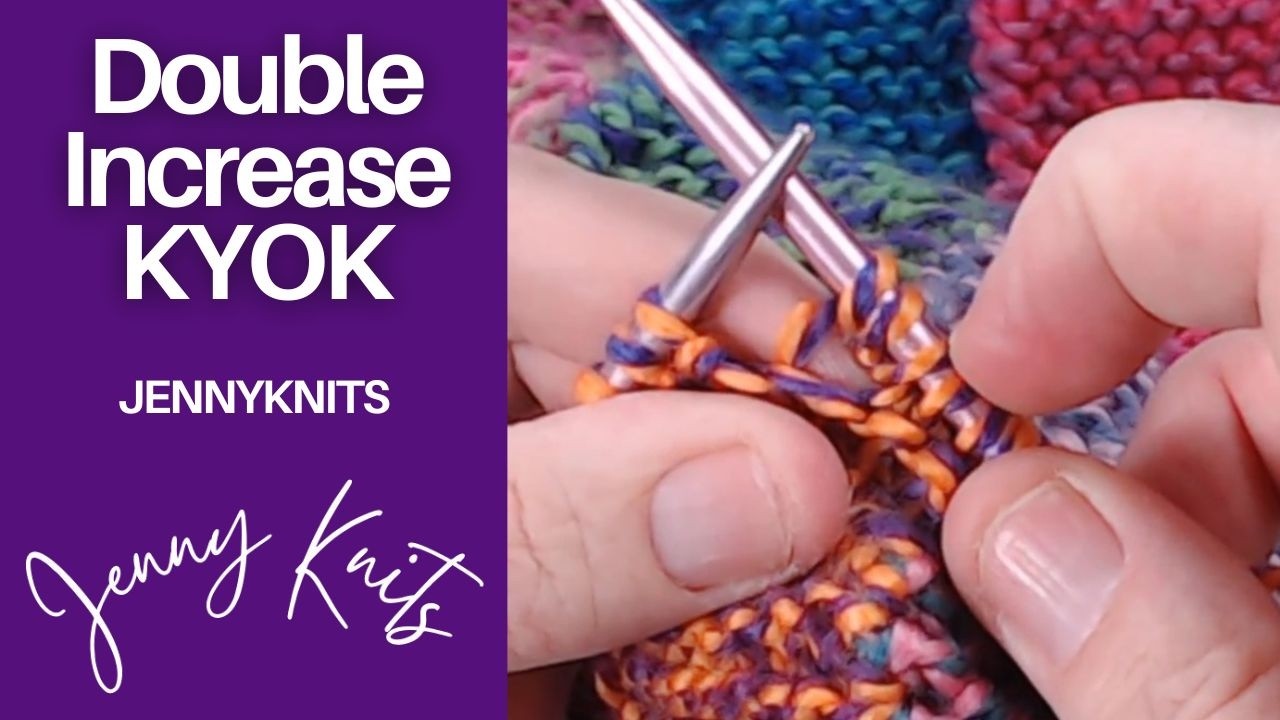 How to Knit a K YO K Stitch (Double Increase Explained)